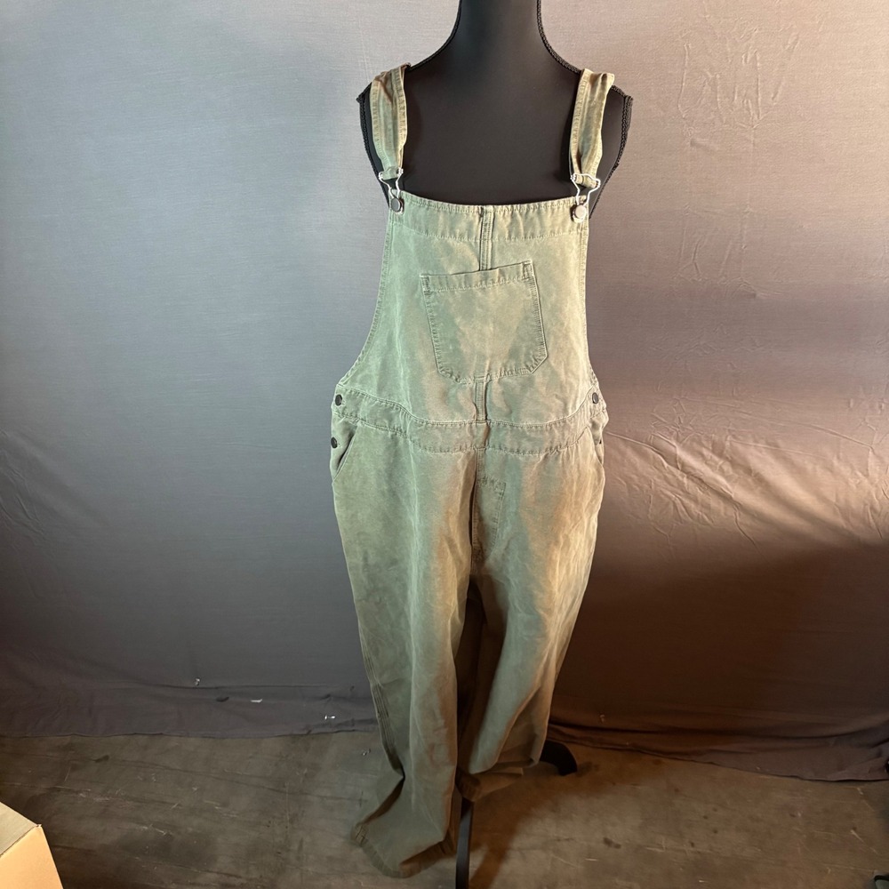 Girls of Dust Olive Green Canvas Utility Overalls Bib Pants Women's XL